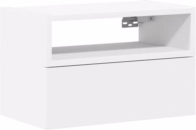 Berkfield Home Wall-mounted Bedside Cabinet White W/D/H: 45 x 26 x 28.5 cm