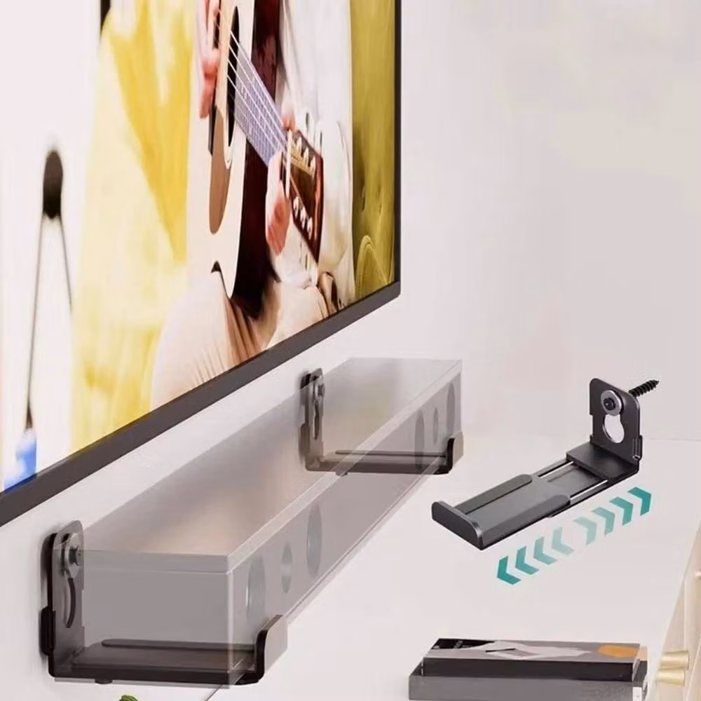FLAVORA Soundbar Wall Mount Bracket in Black, W: 1000 cm, H: 52 cm – 6