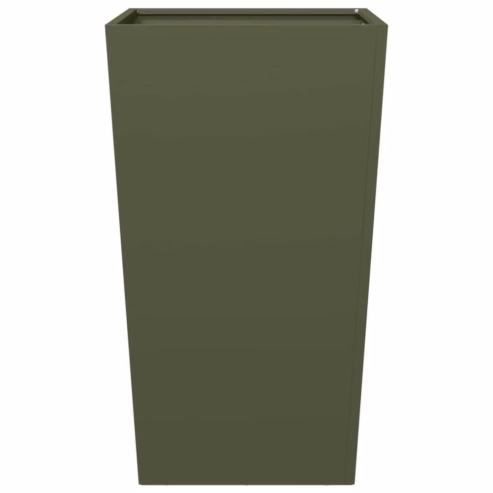 Berkfield Home Durable Steel Garden Planter Tub, Green, W/D/H: 45 x 45 x 75 cm – 3