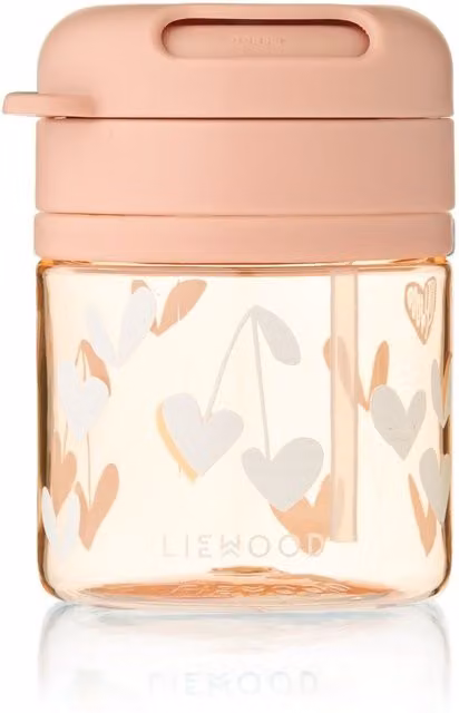 Liewood Pavia Leak Proof Straw Cup, 280 ml, White and Pink