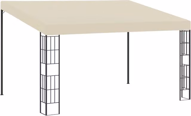 Berkfield Home Wall-mounted Gazebo in Beige Steel, W: 300 cm, D: 300 cm, H: 262 cm