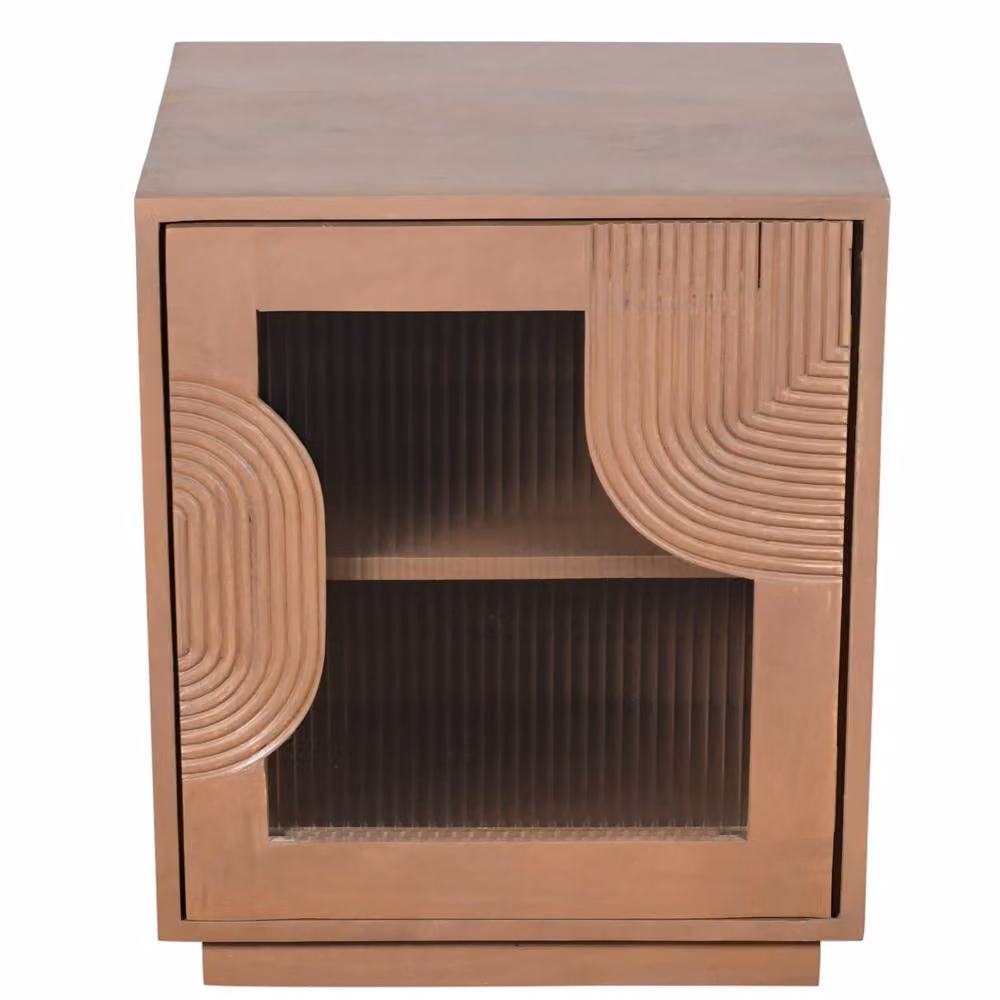 Wyld Haus New Mexico Mango Wood Cabinet with Glass Doors in Brown, W/D/H: 60 x 40 x 50 cm – 2