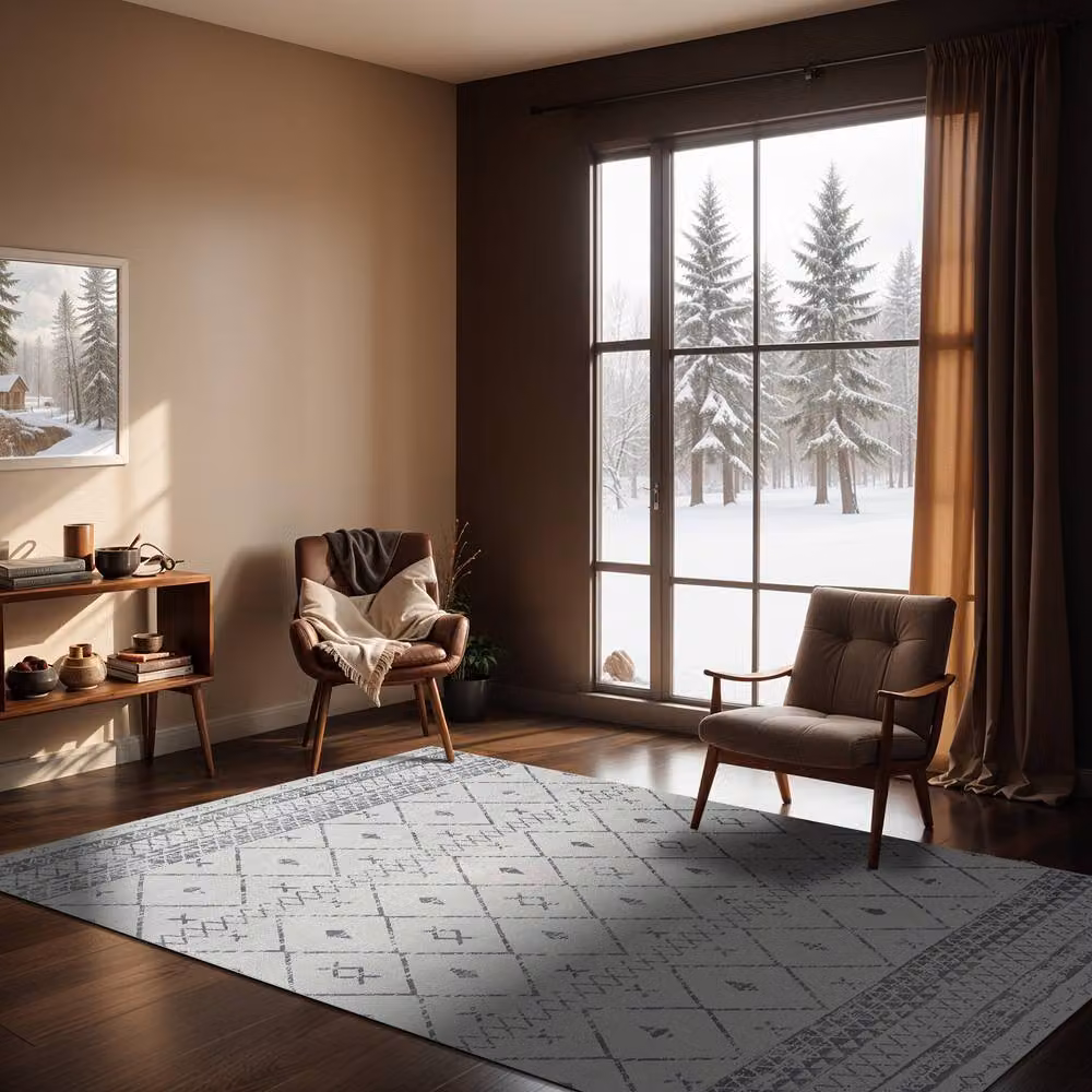 Livabliss Roma Modern Abstract Rug in White and Grey, W: 80 cm, L: 150 cm – 4