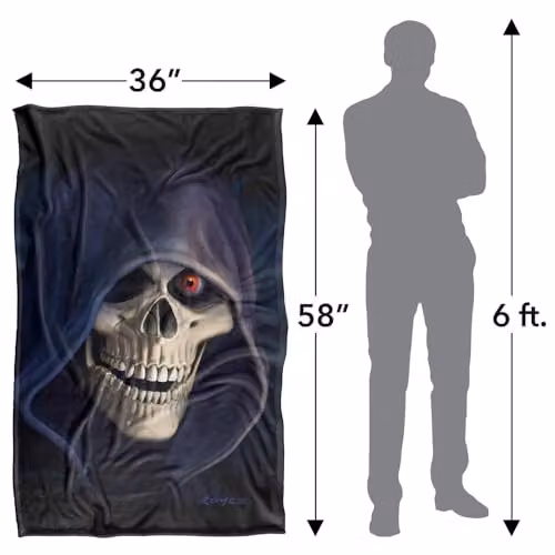 JQ Licensing Royce Mcclure Grim Reaper Silky Touch Super Soft Fleece Throw Blanket, Multicolour, W: 91 cm, D: 147 cm – 4