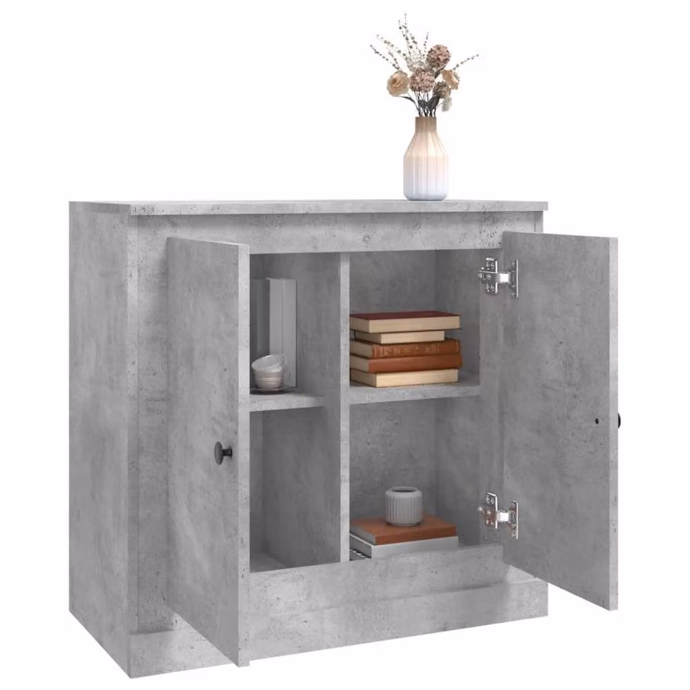 Berkfield Home Sideboard in Concrete Grey, W/D/H: 70 x 35.5 x 67.5 cm – 2