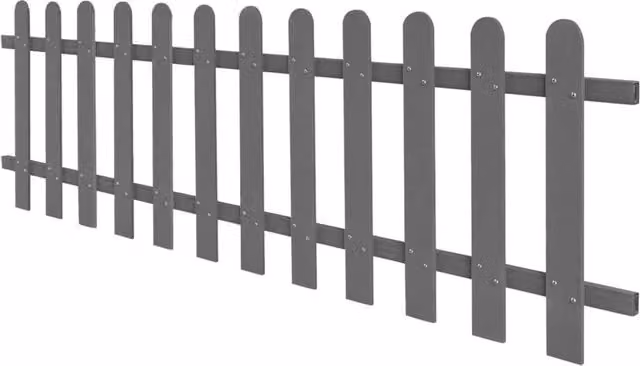 Berkfield Home Grey WPC Palisade Picket Fence, W: 60 cm, H: 200 cm – 1