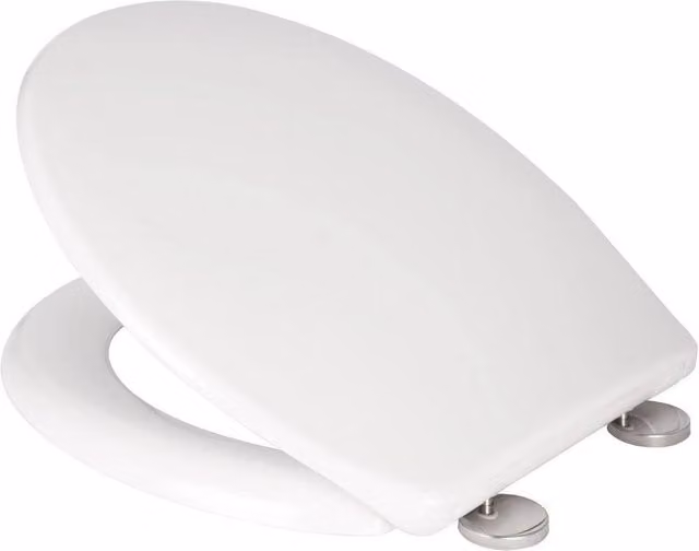 KORVIXA Modern Adjustable Soft Close and Quick Release Toilet Seat in White, W: 52 cm