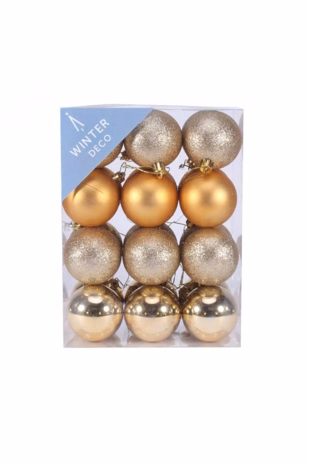 KDMD 24 Pack Gold Shatterproof Round Christmas Baubles, Diameter: 6 cm – 2
