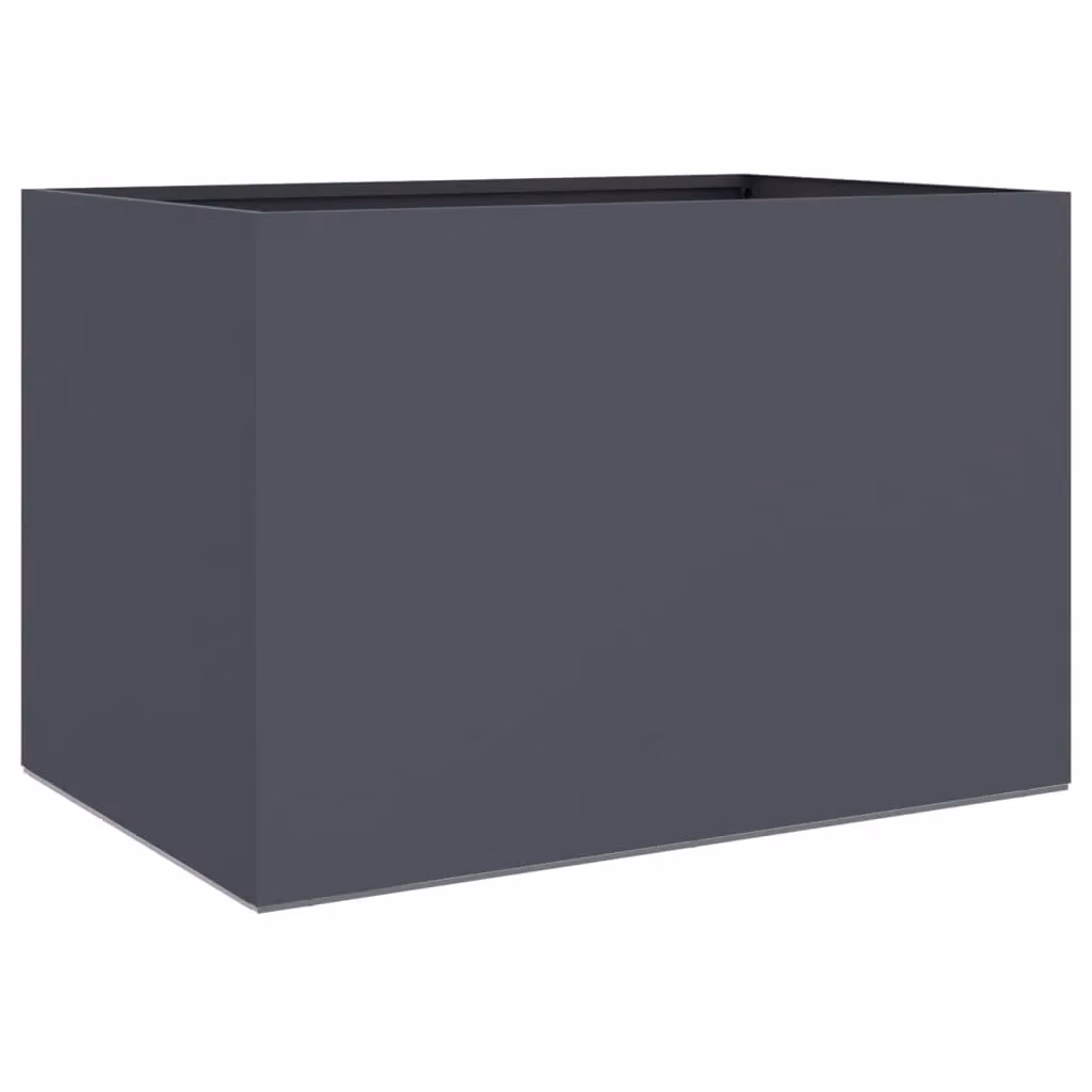 Berkfield Home Anthracite Steel Planter Tub in Black, W/D/H: 62 x 40 x 39 cm – 2