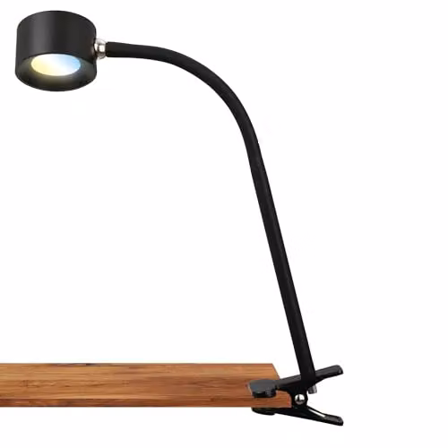 Briloner Rechargeable LED Clip On Reading Lamp with Dimmable CCT and Adjustable Head, Black – 1