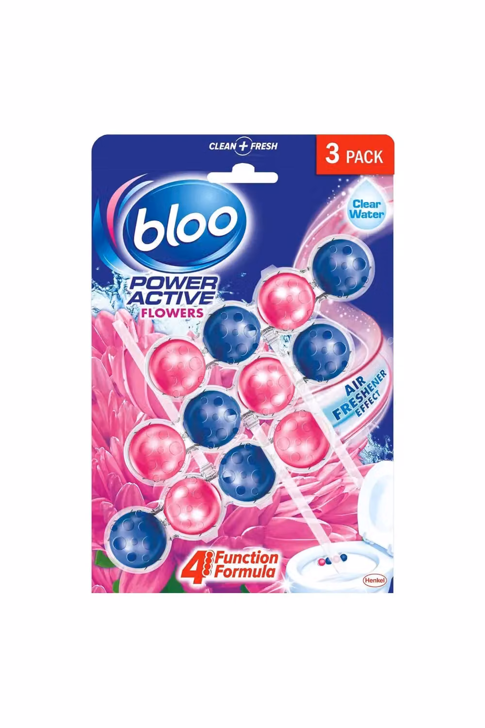 Bloo Power Active Toilet Rim Block Fresh Flowers and Lemon, 5 x 50g, Blue – 2