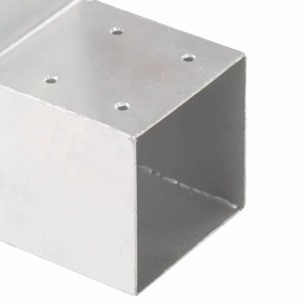 Berkfield Home L-Shape Galvanised Steel Post Connector in Silver, 71 x 71 mm – 2
