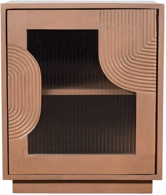 Wyld Haus New Mexico Mango Wood Cabinet with Glass Doors in Brown, W/D/H: 60 x 40 x 50 cm – 1