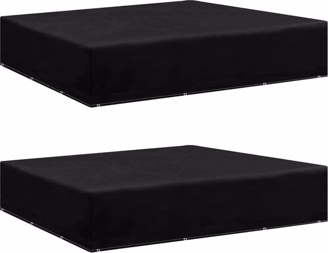Berkfield Home Water Repellent Bench Garden Furniture Covers, 2 Pack, Black, W/D/H: 250 x 250 x 70 cm – 1