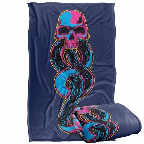 Warner Bros. Harry Potter Death Eaters Dark Mark Super Soft Fleece Throw Blanket, Multicolour, W: 91.44 cm, L: 147 cm – 1