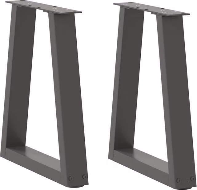 Berkfield Home V-Shape Dining Table Legs, 2 Piece Steel Set in Anthracite Black, W: 38 cm, H: 42-43.3 cm – 1