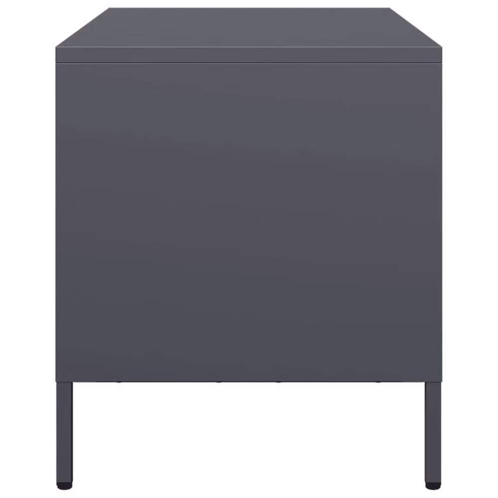Berkfield Home Anthracite TV Cabinet in Matt Charcoal Cold-rolled Steel W: 68 cm, D: 39 cm, H: 43.5 cm – 4