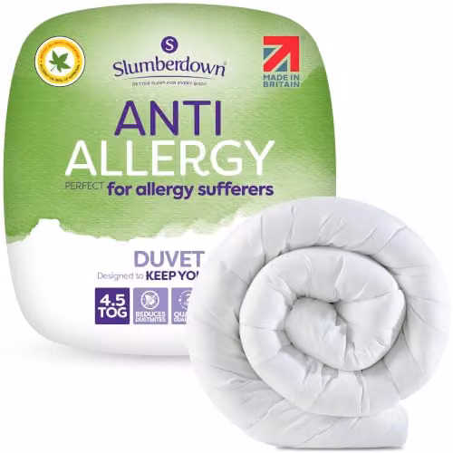Slumberdown Anti Allergy Single Summer Duvet, 4.5 Tog, White, W: 135 cm x H: 200 cm