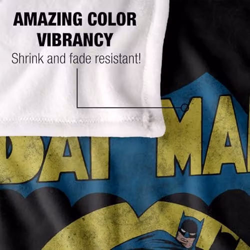 Warner Bros. Batman Vintage Cover Silky Touch Super Soft Fleece Throw Blanket, Multicolour, W: 91.44 cm x L: 147 cm – 3