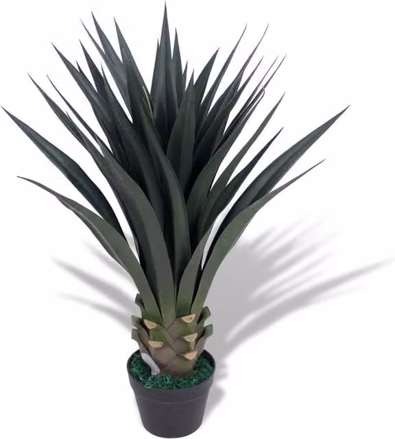 Berkfield Home Artificial Green Yucca Plant with Pot, Height: 85 cm