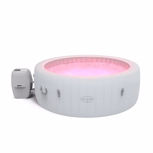 Lay-Z-Spa Paris Round Inflatable Hot Tub, White, W/D/H: 196 x 196 x 66 cm