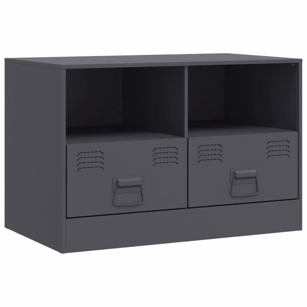 Berkfield Home Anthracite Metal TV Cabinet W/D/H: 67 x 39 x 44 cm – 2