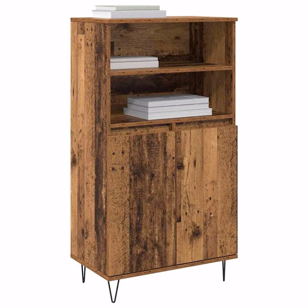 Berkfield Home Modern Brown Engineered Wood Highboard with Internal Shelves and Hinged Doors – 3