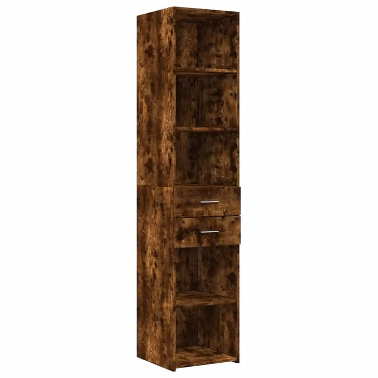 Berkfield Home Modern Smoked Oak Highboard in Brown, W: 40 cm, D: 42.5 cm, H: 185 cm