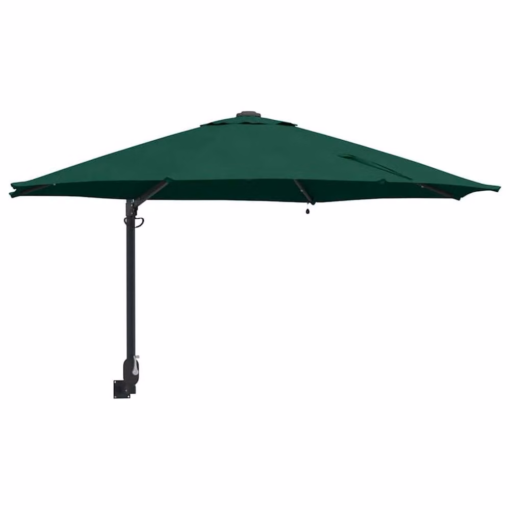 Berkfield Home Green Wall-mounted Garden Parasol with LEDs, W/D/H: 248 x 270 x 148 cm – 3