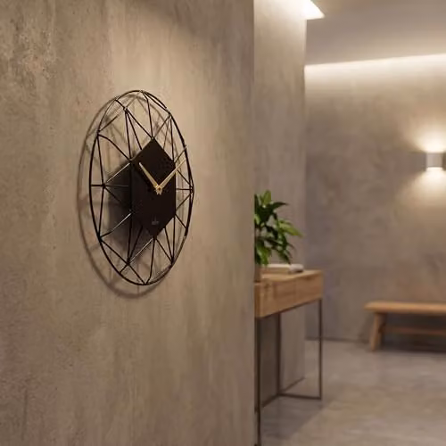 Acctim Alva Modern Geometric Metal Wall Clock with Quartz Movement in Gold or Black, Diameter: 30 cm – 2