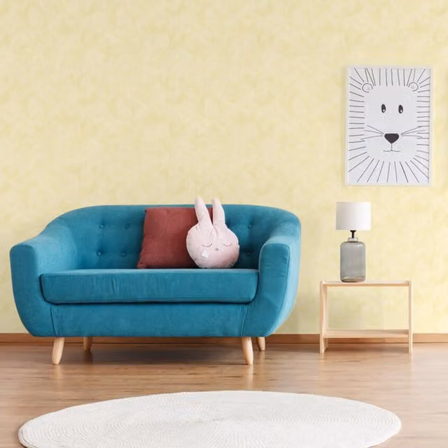 SK Filson Washable Plain Wallpaper in Gold and Yellow