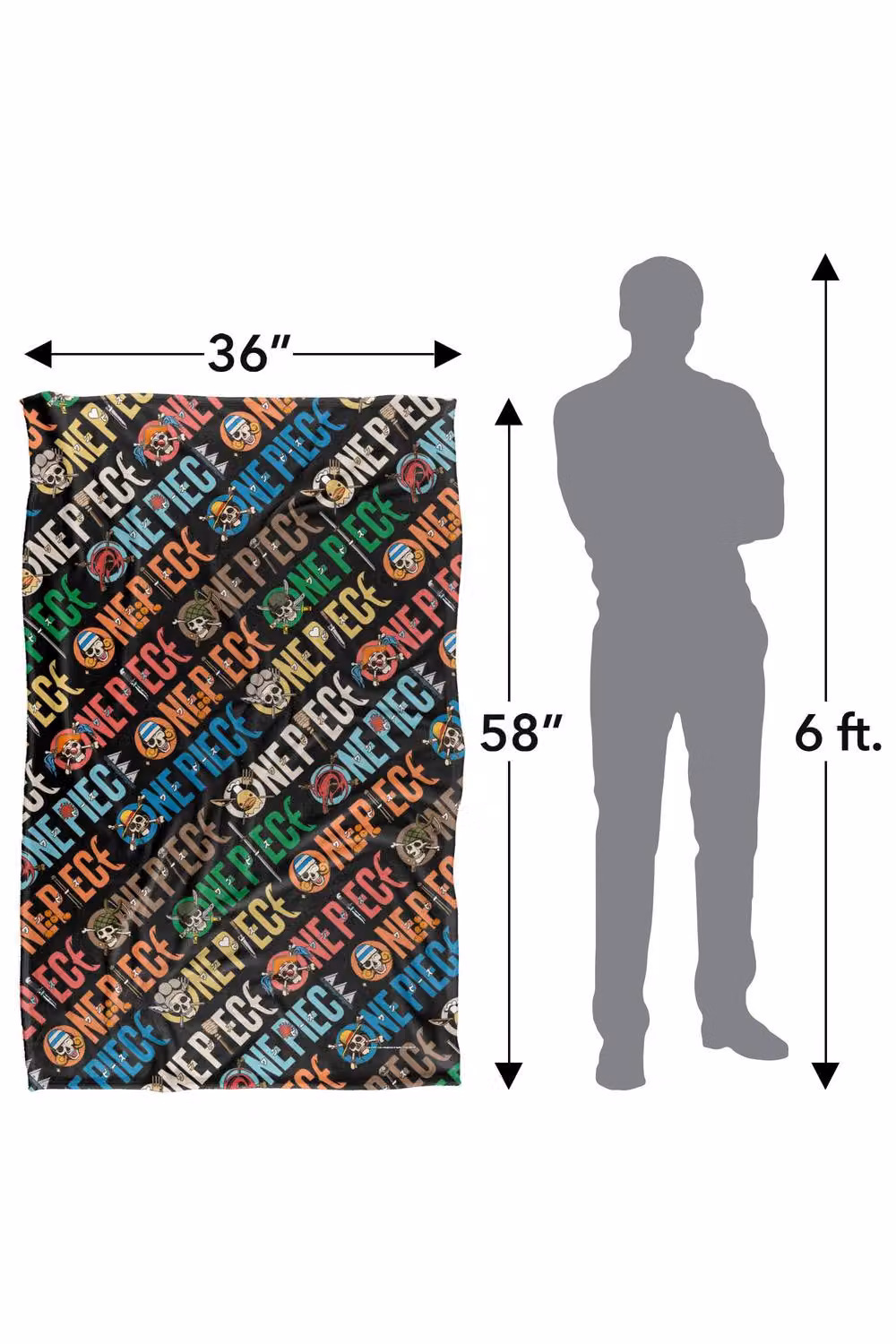 Netflix One Piece Pirates Logo Super Soft Silky Touch Throw Blanket, Multicolour, W: 152 cm, D: 127 cm – 3