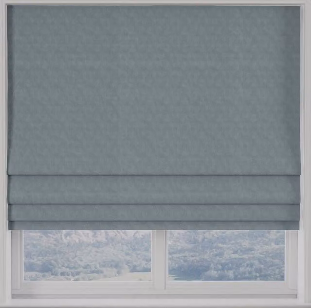 Terrys Turin Grey Velvet Made to Measure Opaque Roman Blind
