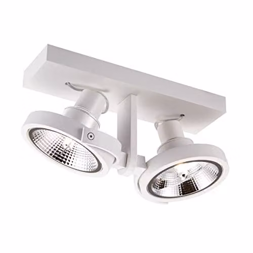 Netlighting Master Twin Ceiling Spotlight, White and Transparent, 2x GU10