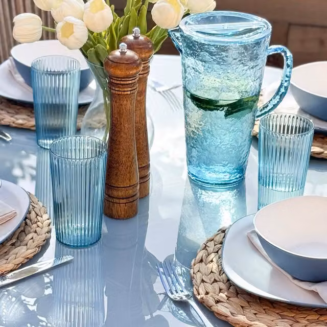 Bayside 1.9 l Blue Acrylic Hammered Water Jug with Lid