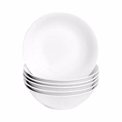Argon Tableware White Porcelain Cereal Bowls, Set of 6, Diameter: 18 cm – 1
