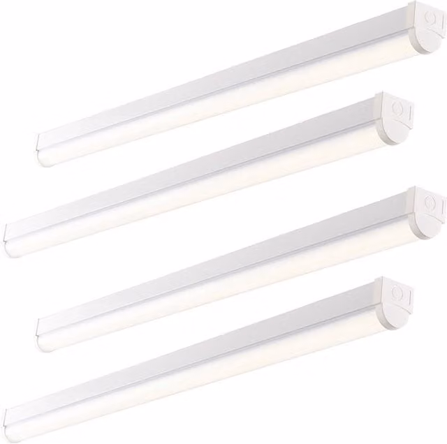 Loops 4 Pack 6ft High Lumen LED Batten Light, 68.5W Cool White, Gloss White and Opal – 1