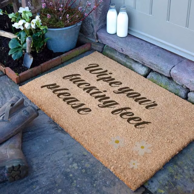 Artsy Mats Brown Coir Doormat with Non-Slip Natural Rubber Base, W: 90 cm, D: 60 cm
