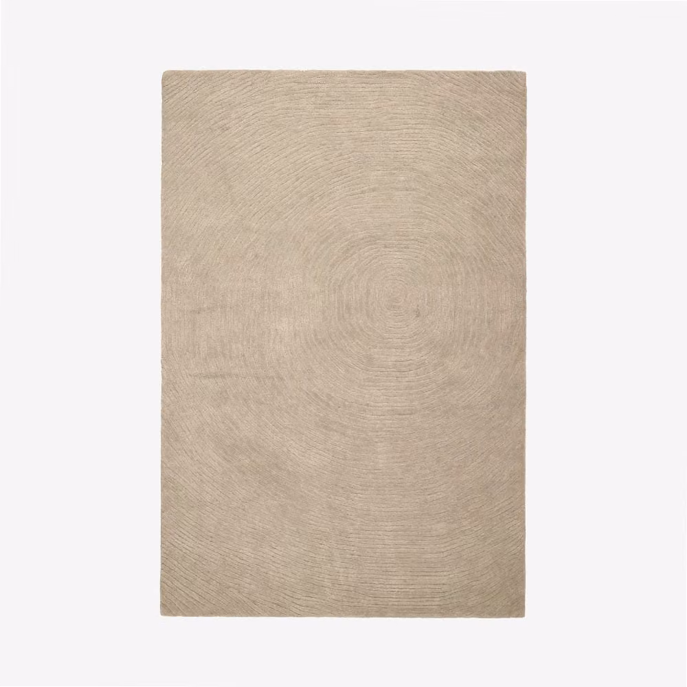 Atkin and Thyme Modern Hand Tufted Rectangular Rug in Grey and Beige, W: 200 cm, D: 300 cm