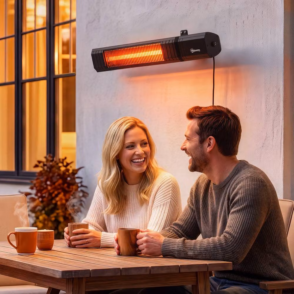 Outsunny 2000 W Electric Infrared Patio Heater with App Control, IP65 Waterproof, Black – 2