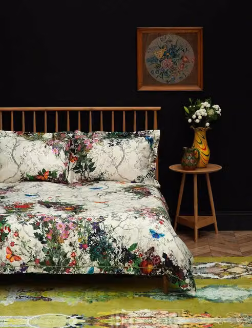 Timorous Beasties Bloomsbury Garden Floral Cotton Sateen Bedding Set, Multicolour, 200 x 200 cm