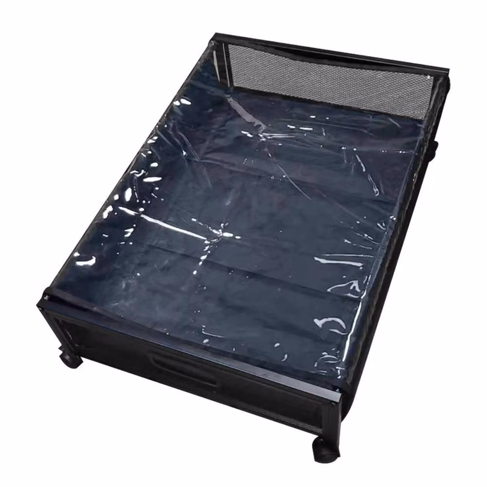 FLAVORA Wheeled Dustproof Under Bed Storage Box with Mesh Lid, Black, W/D/H: 50 x 50 x 50 cm – 3