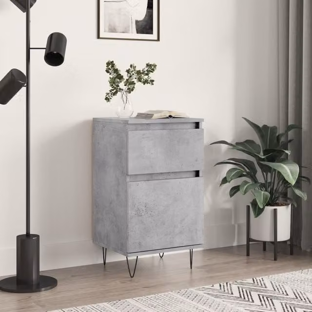 Berkfield Home Industrial Sideboard in Grey, W/D/H: 40 x 35 x 70 cm – 1