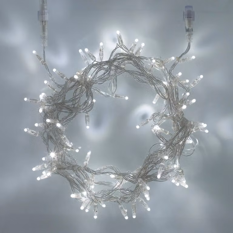 Lights4fun Core Connect White Connectable Fairy Lights with Clear Cable and Timer, 60m