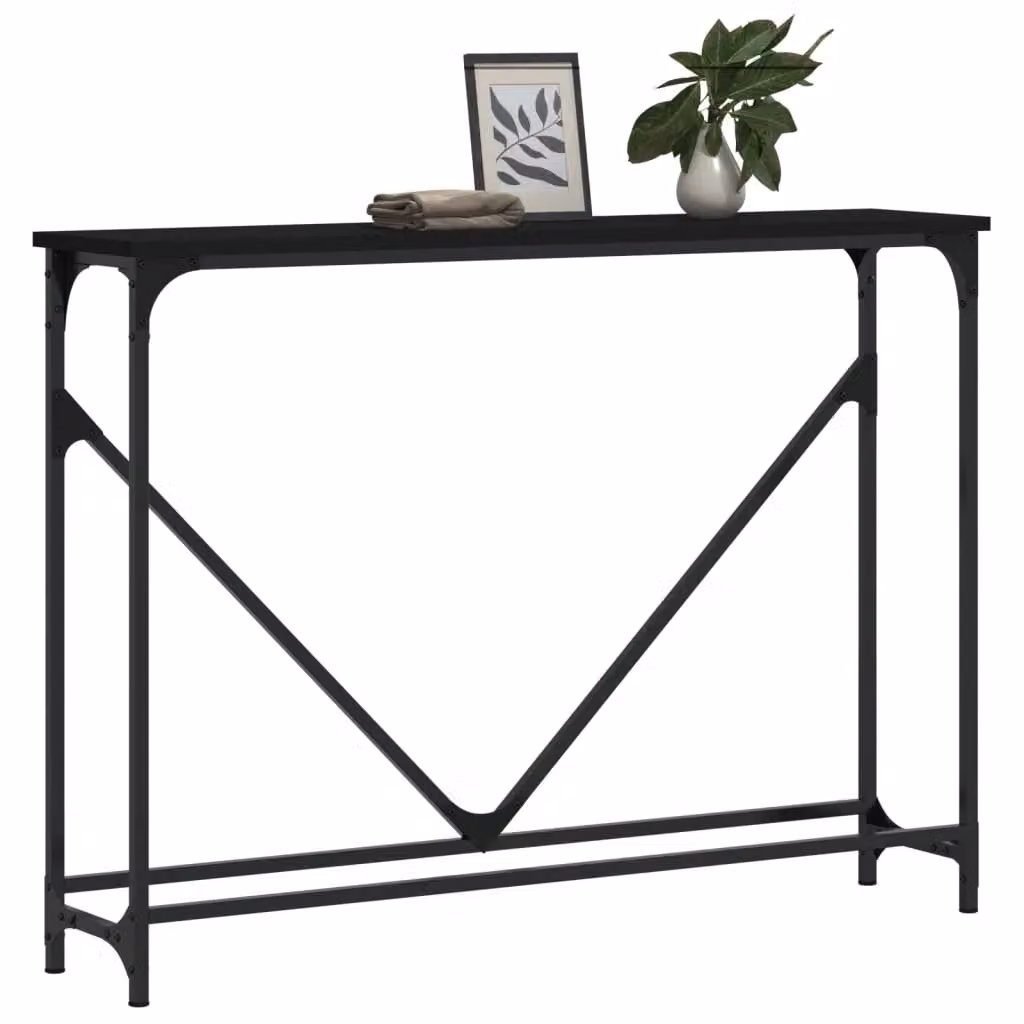 Berkfield Home Black Industrial Console Table, W/D/H: 102 x 22.5 x 75 cm – 3