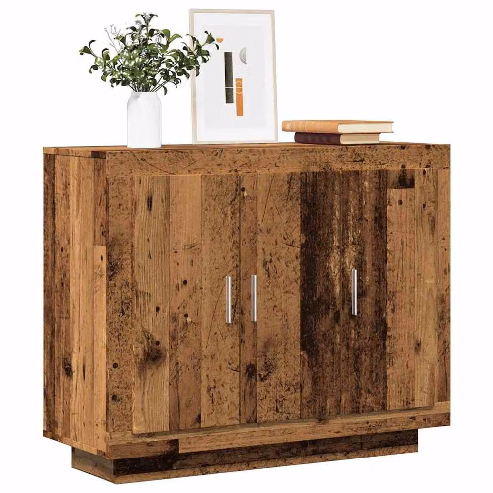 Berkfield Home Rustic Old Wood Sideboard in Brown, W/D/H: 92 x 35 x 75 cm – 2
