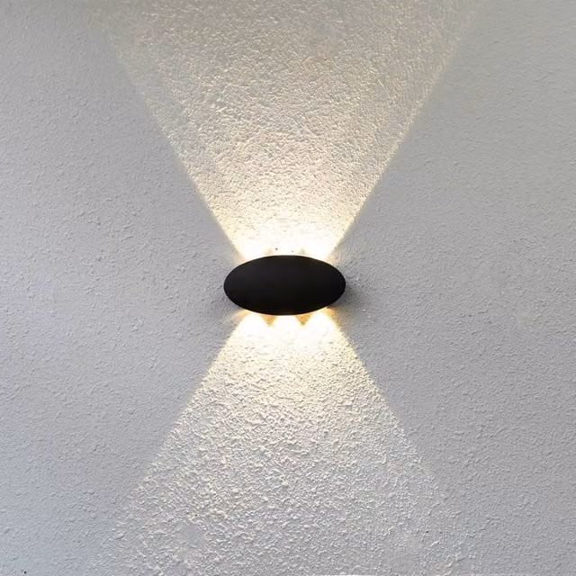 Netlighting Pontas Black Outdoor Up and Down LED Wall Lamp with 3000K Warm White Light and IP54 Rating
