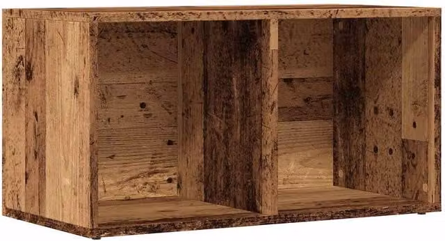 Berkfield Home LP Storage Box in Old Wood Brown, W/D/H: 69.5 x 34 x 36 cm