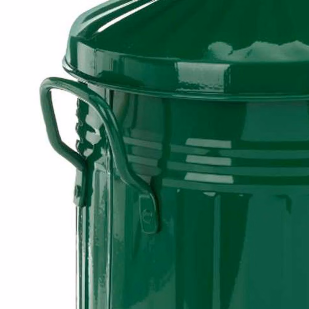 Leecroft Metal Mini Bin with Flip Lid, Green, W/D/H: 30.48 x 25.4 x 30.48 cm – 3