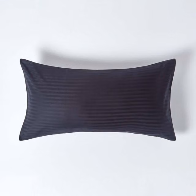 Homescapes Black 330 Thread Count Egyptian Cotton Percale King Size Housewife Pillowcase